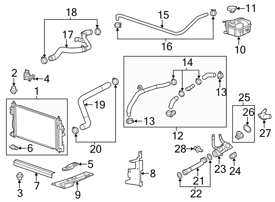 Buick Regal Radiator Support Air Deflector. 2.4 LITER, ENGINE COOLING