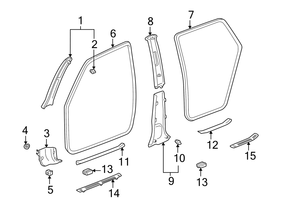 Pontiac Vibe Door Opening Trim (Front) 88973249 GM Parts Wholesale
