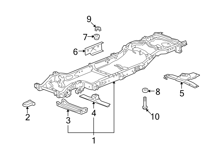 GMC Yukon XL 2500 Transmission Crossmember. 4WD, 3/4 TON. 4WD, auto