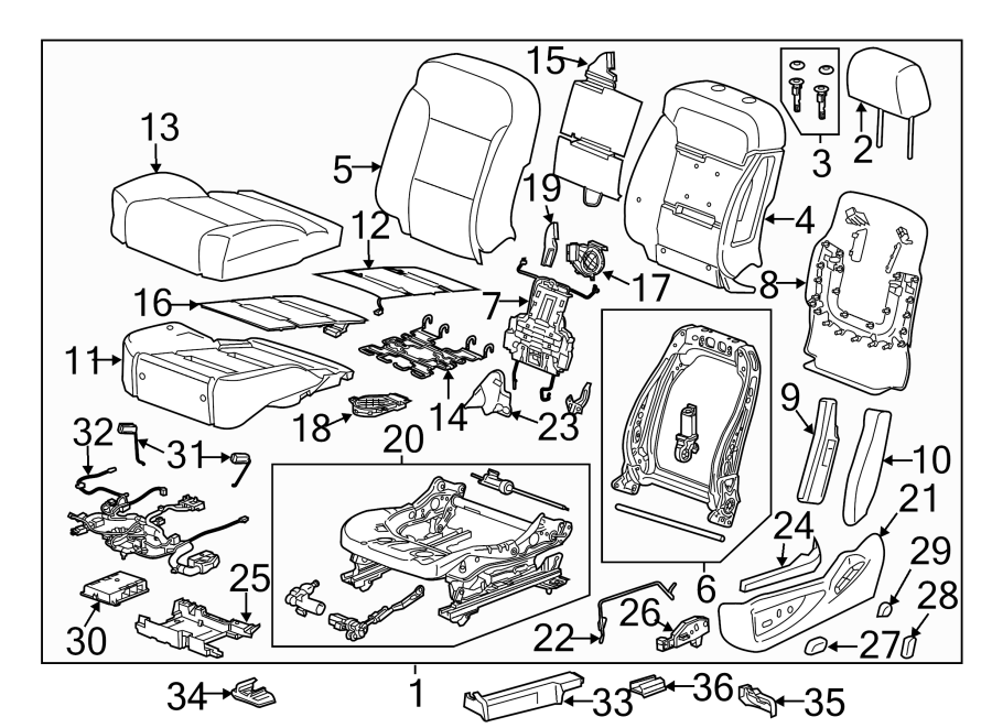 Chevrolet Silverado 1500 Power Seat Wiring Harness. BUCKET SEAT, W