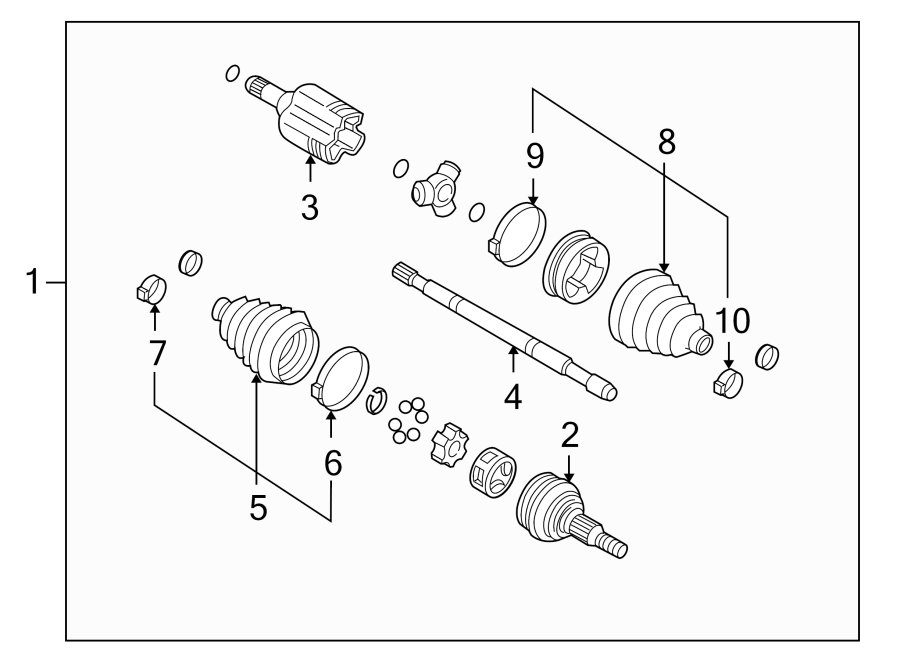 Chevrolet Uplander Cv joint boot kit (front). 6 speed. Auto trans, 6